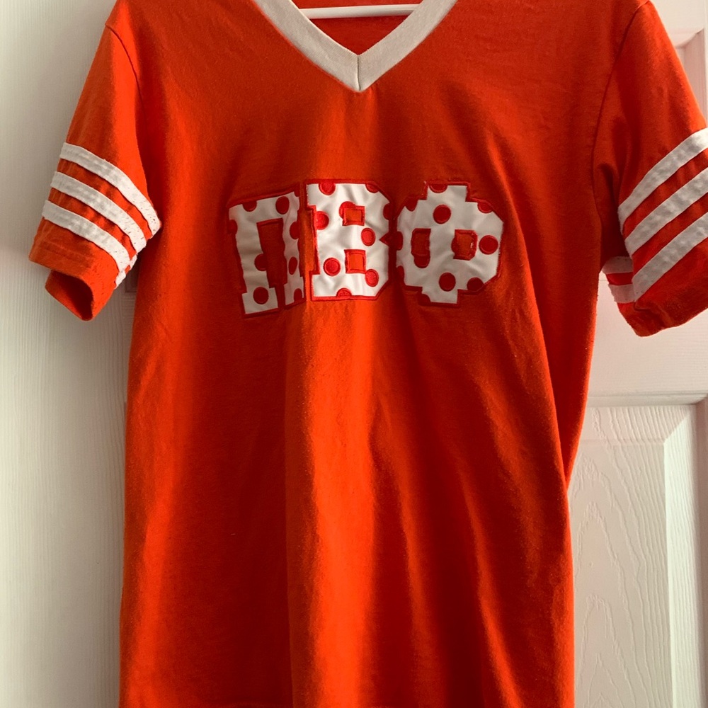 Orange Polka Dot Pi Phi Letter Tee